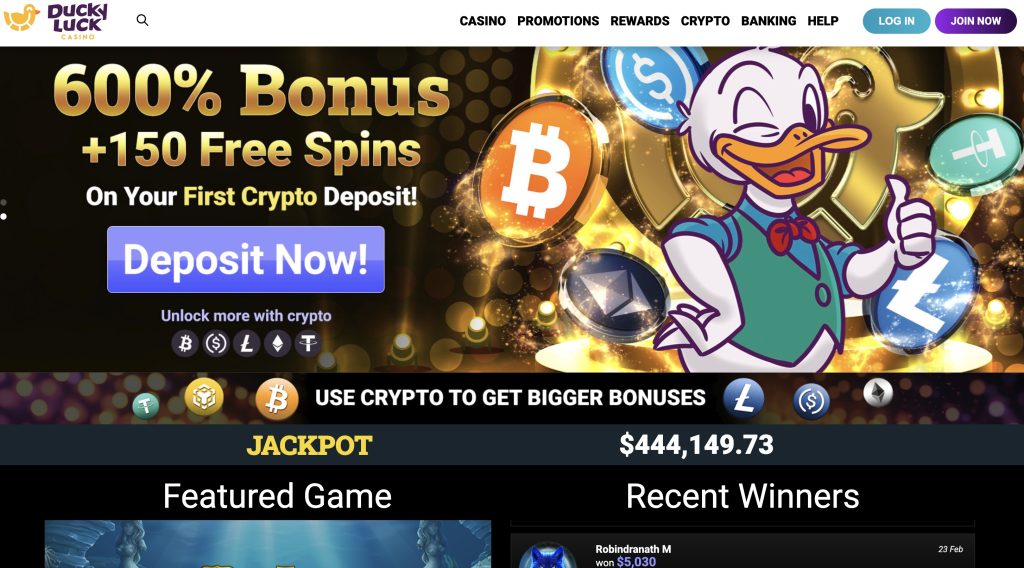 DuckyLuck Real Money Casino Online